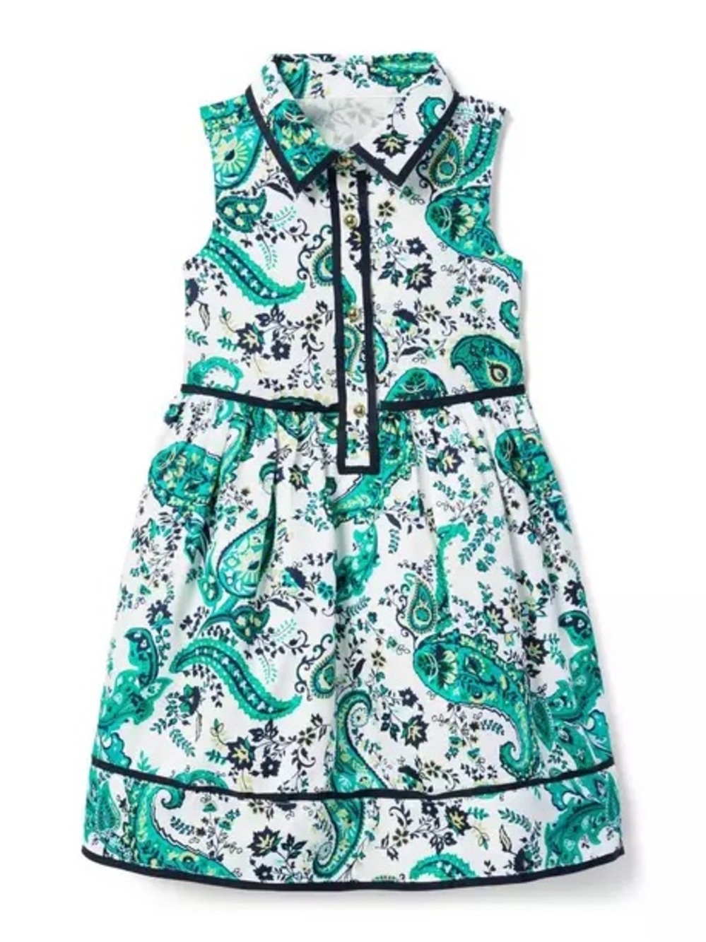 Janie and Jack Teal Paisley Dress - Size 3-6 Months
